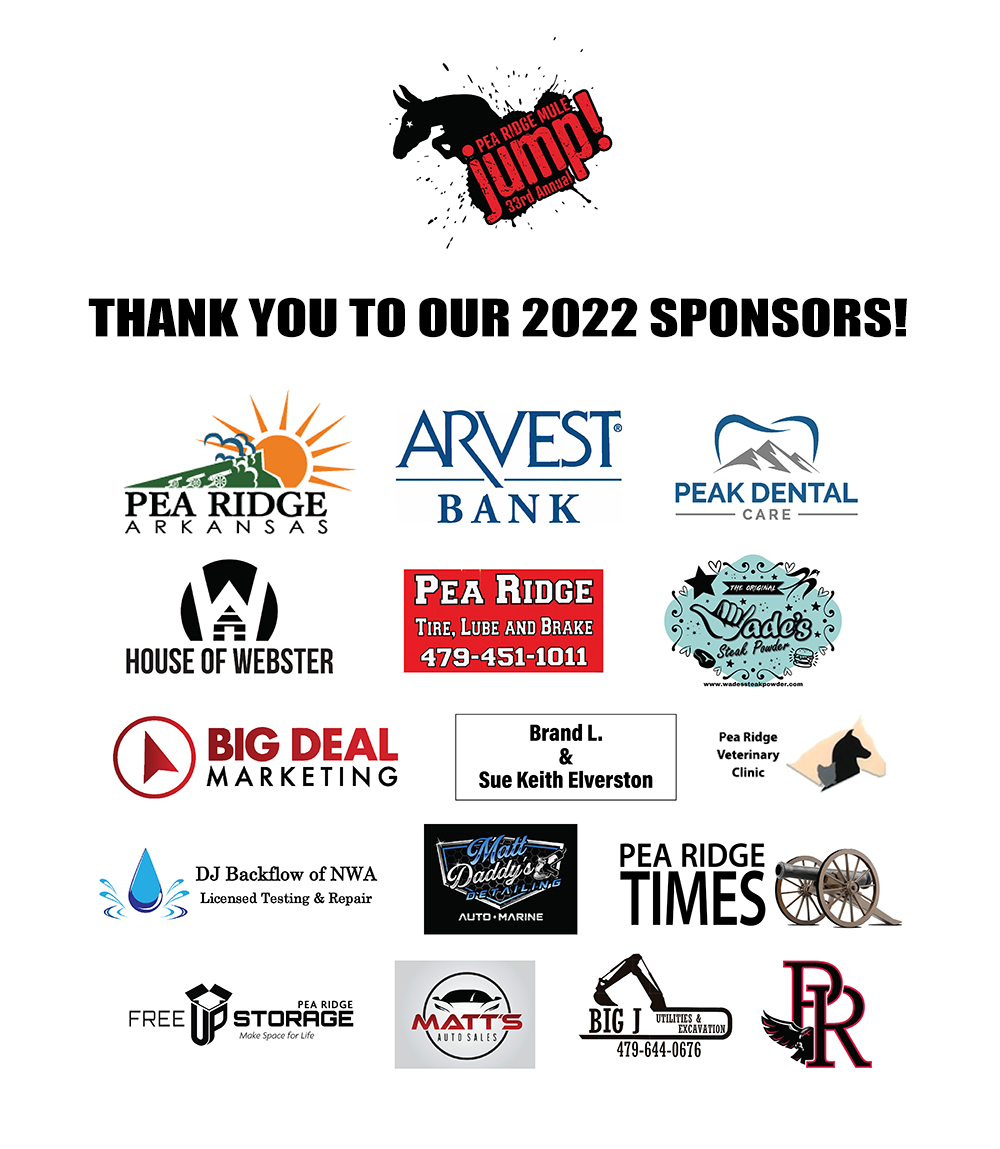 Pea Ridge Mule Jump 2022 Sponsors